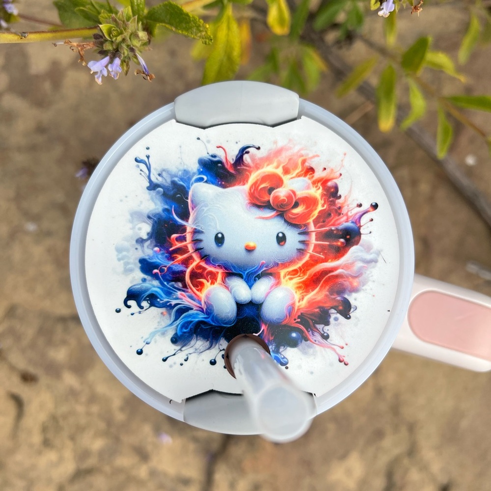 ❤️‍🔥Hello Kitty Fire Stanley Cup Tumbler Topper